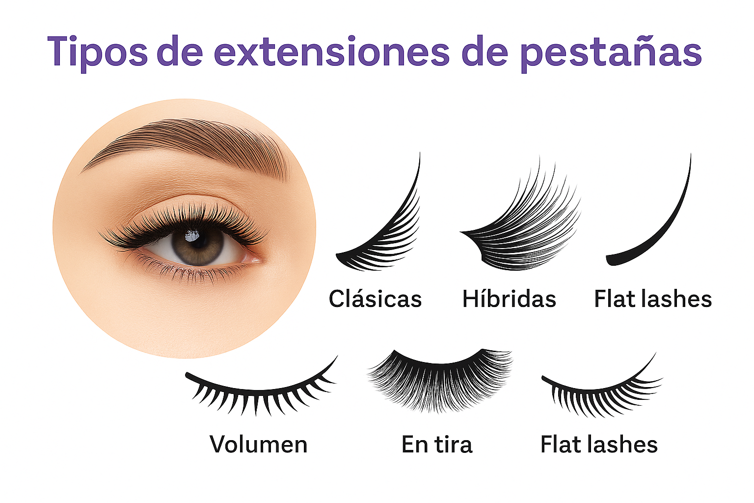 Tipos de extensiones de pestañas