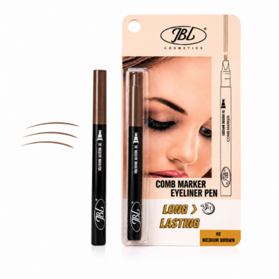 Delineador de cejas JBL Comb Marker Eyeliner Pen tono 02 Medium Brown.